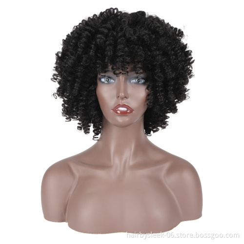 Rebecca fluffy Fashion small volume wig Wholesale natural soft short Curly Hair Black woman hair heat resistant Synthetic Weave